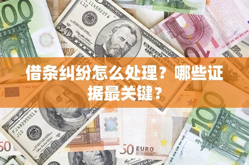武汉借条纠纷怎么处理？哪些证据最关键？